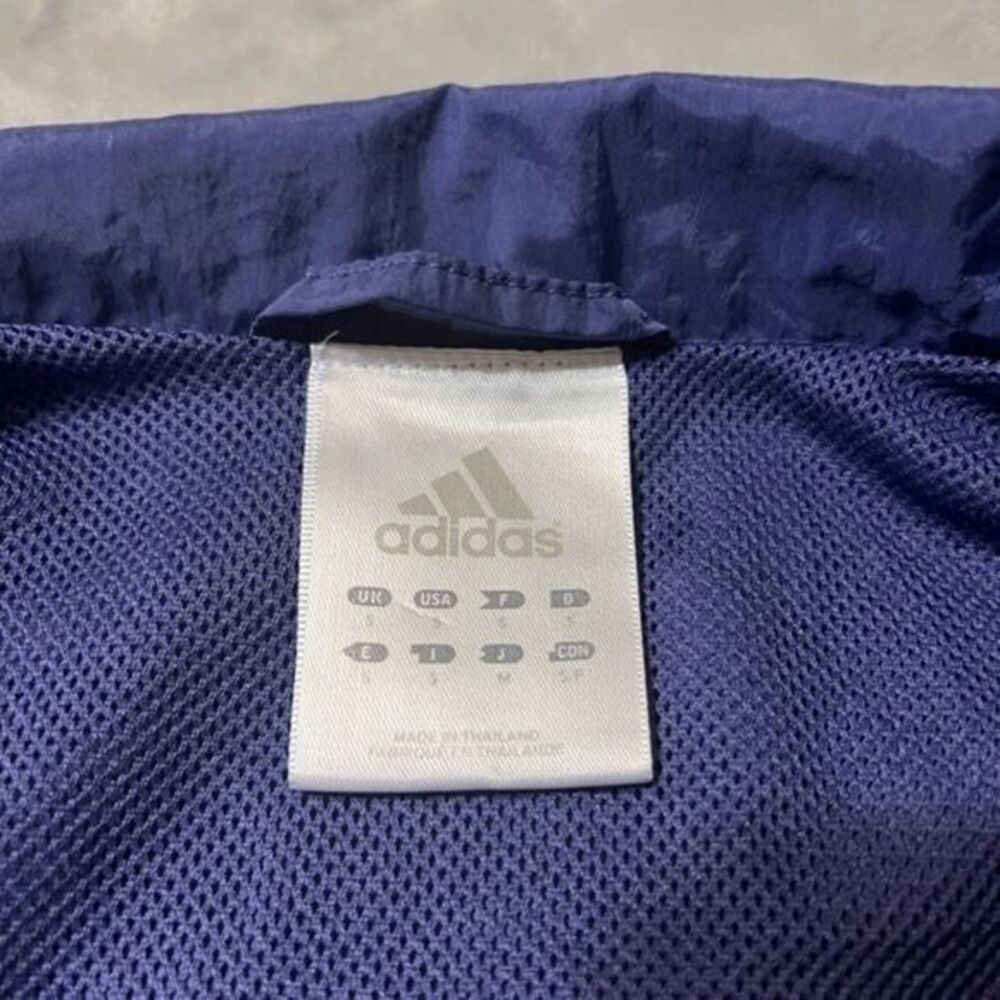 Adidas Vintage Windbreaker Jacket Women's Purple Y2K Full Zip Logo Size Small - Picture 5 of 7